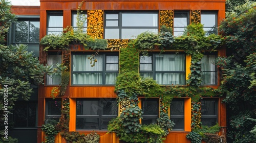 Various Green Plants Growing on a Wall
