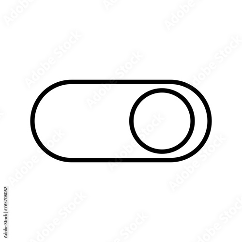 On and Off toggle switch buttons. Material design switch buttons set. Vector illustration.
