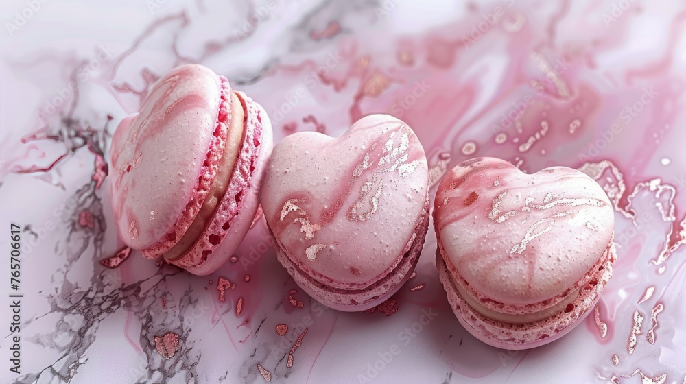 White Plate With Pink Heart Shaped Cookies White Plate With Pink Heart Shaped Cookies
