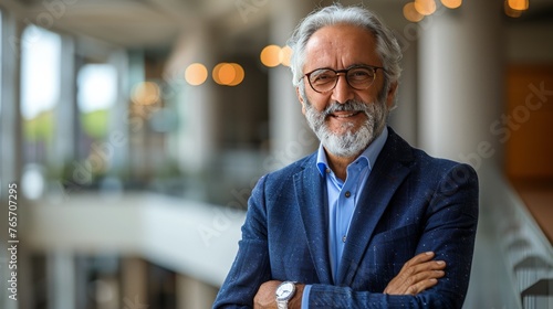 Woman Standing With Arms Crossed in Office