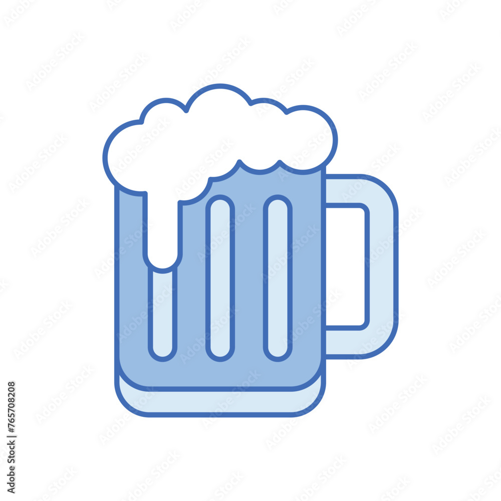 Blue Line Beer Mug vector icon Blue Line Beer Mug vector icon