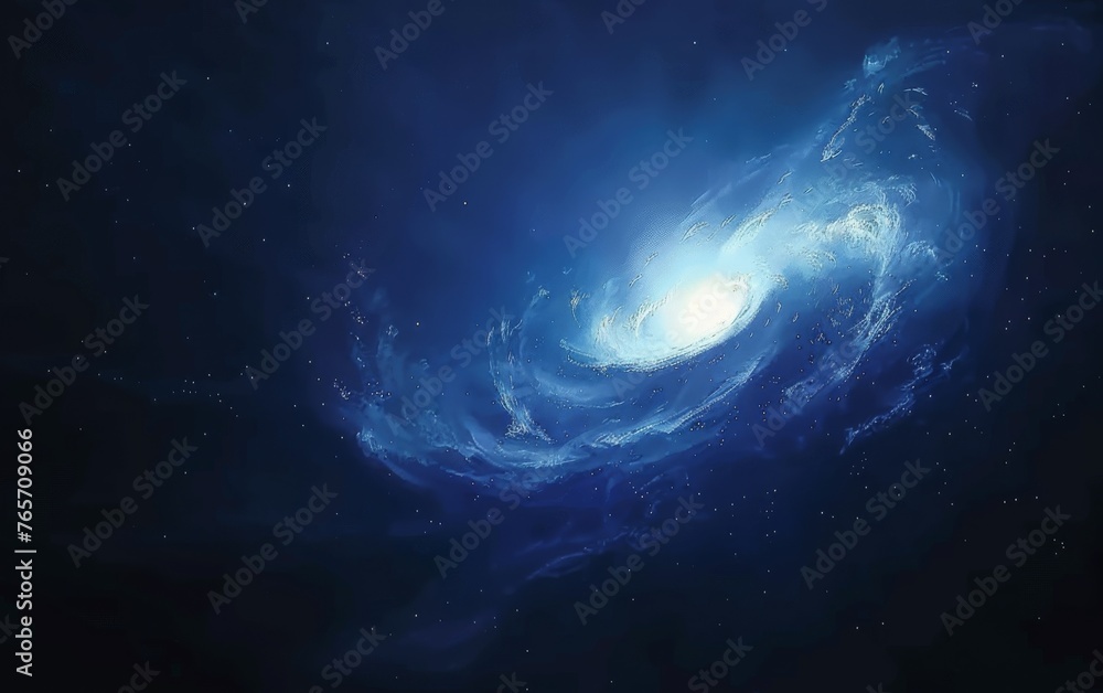 A spiral galaxy with a blue hue