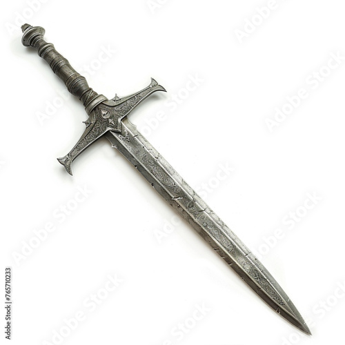 Medieval dagger isolated on a white background, AI Generative.,