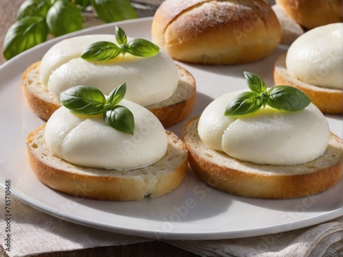 Toasters with Italian bocconcini cheese