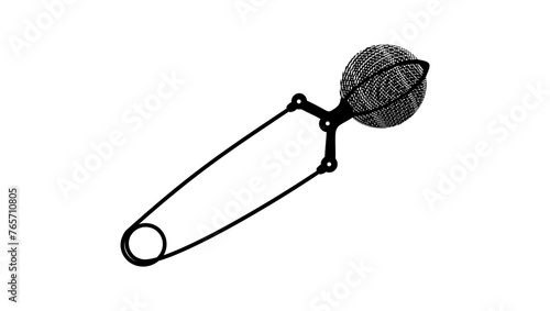 Mesh Ball Infuser Filter, black isolated silhouette