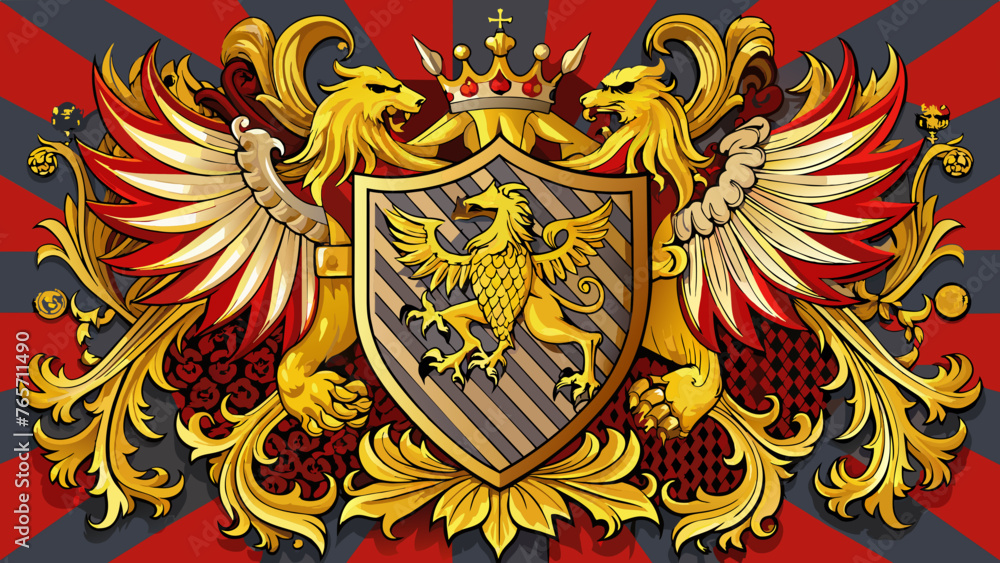 Fototapeta premium heraldry-side-patterns-with-white-background