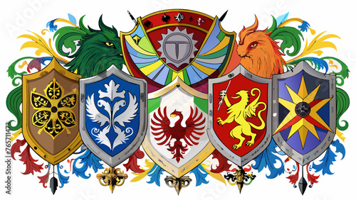 heraldry-side-patterns-with-white-background