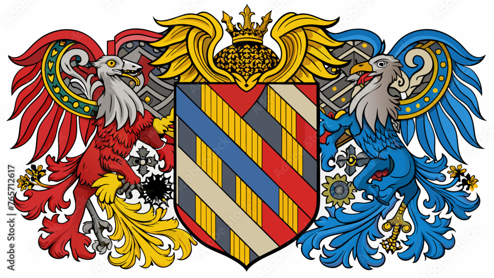 Obraz premium heraldry-side-patterns-with-white-background