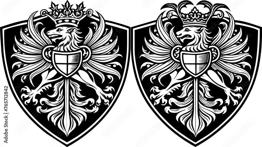 heraldry-side-patterns-with-white-background