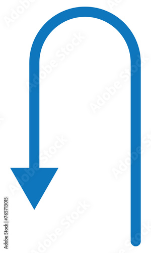 Turn Back vector icon. Style is flat icon symbol, black color, white background.