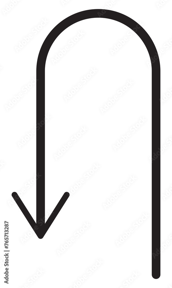 Turn Back vector icon. Style is flat icon symbol, black color, white background. Turn Back vector icon. Style is flat icon symbol, black color, white background.