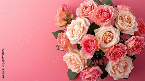 Elegant Arrangement of Roses on a Monochrome Background