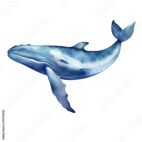 Whale Blue whale watercolor