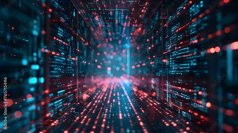 Obraz premium wallpaper of technology for sending and exchanging information or flow of data transmission, global network connection
