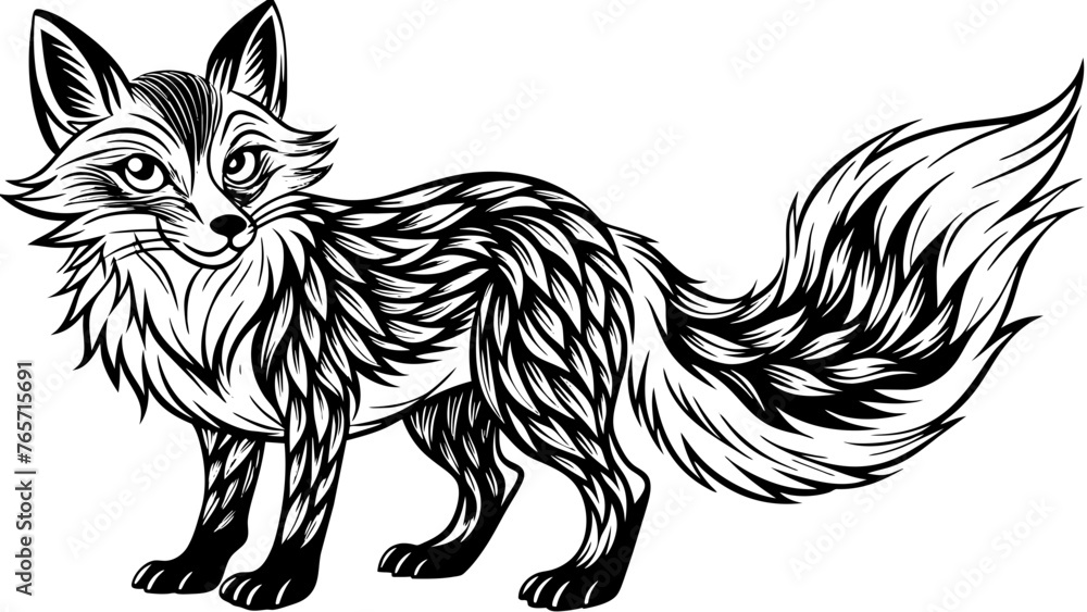 Obraz premium a fox vector illustration