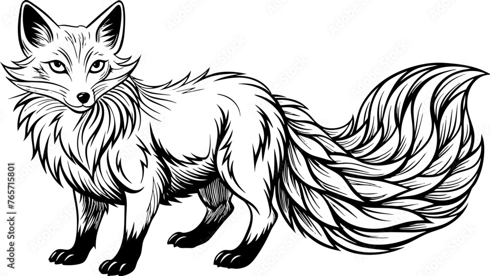 Obraz premium a fox vector illustration