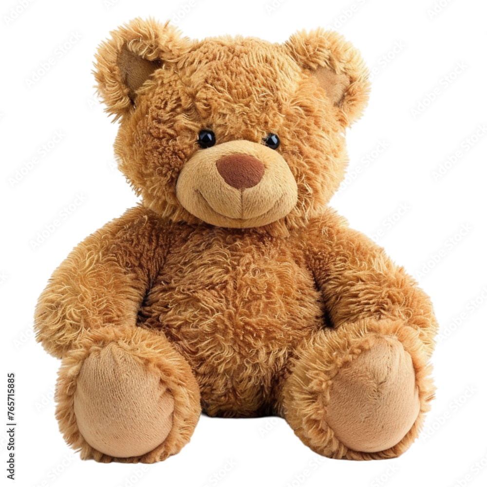 brown teddy bear isolated on white background. With clipping path
