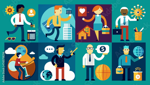 "People Icons: Illustrative Set Portraying Diversity and Community Unity"