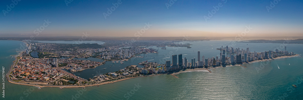 Panorama of Cartagena, Colombia from above