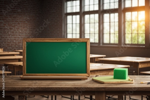 Schultafel im Klassenzimmer - Symbol für Bildung photo