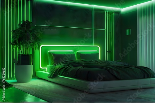 Modern and luxury smart house interior bed room photo