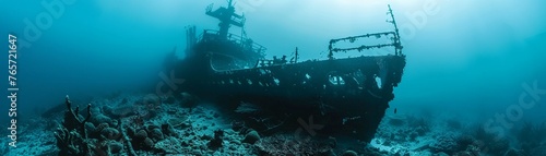 Underwater worlds with mysterious shipwrecks and hidden treasures #765721647