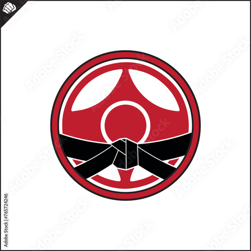 Martial arts, kyokushin karate colored symbol, logo creative design emblem. Vector