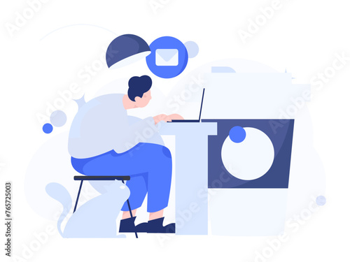 Home indoor character scene flat vector concept operation hand drawn illustration
