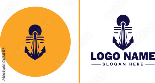 Anchor logo icon vector for Ship Yacht Luxury marine anchor icon logo template