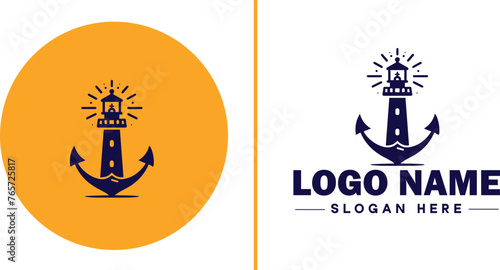 Anchor logo icon vector for Ship Yacht Luxury marine anchor icon logo template