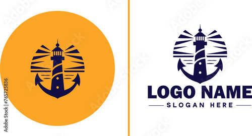 Anchor logo icon vector for Ship Yacht Luxury marine anchor icon logo template