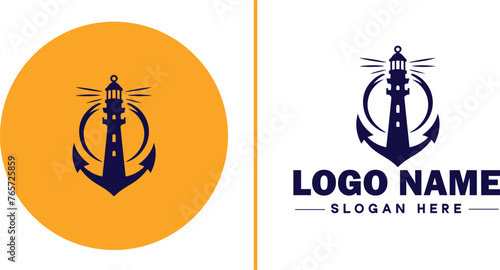 Anchor logo icon vector for Ship Yacht Luxury marine anchor icon logo template