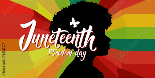 Juneteenth banner. Freedom day. Juneteenth Independence Day.