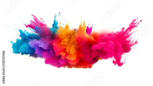 Colorful abstract paint explosion isolated on white background. Colorful cloud of ink. © Robina