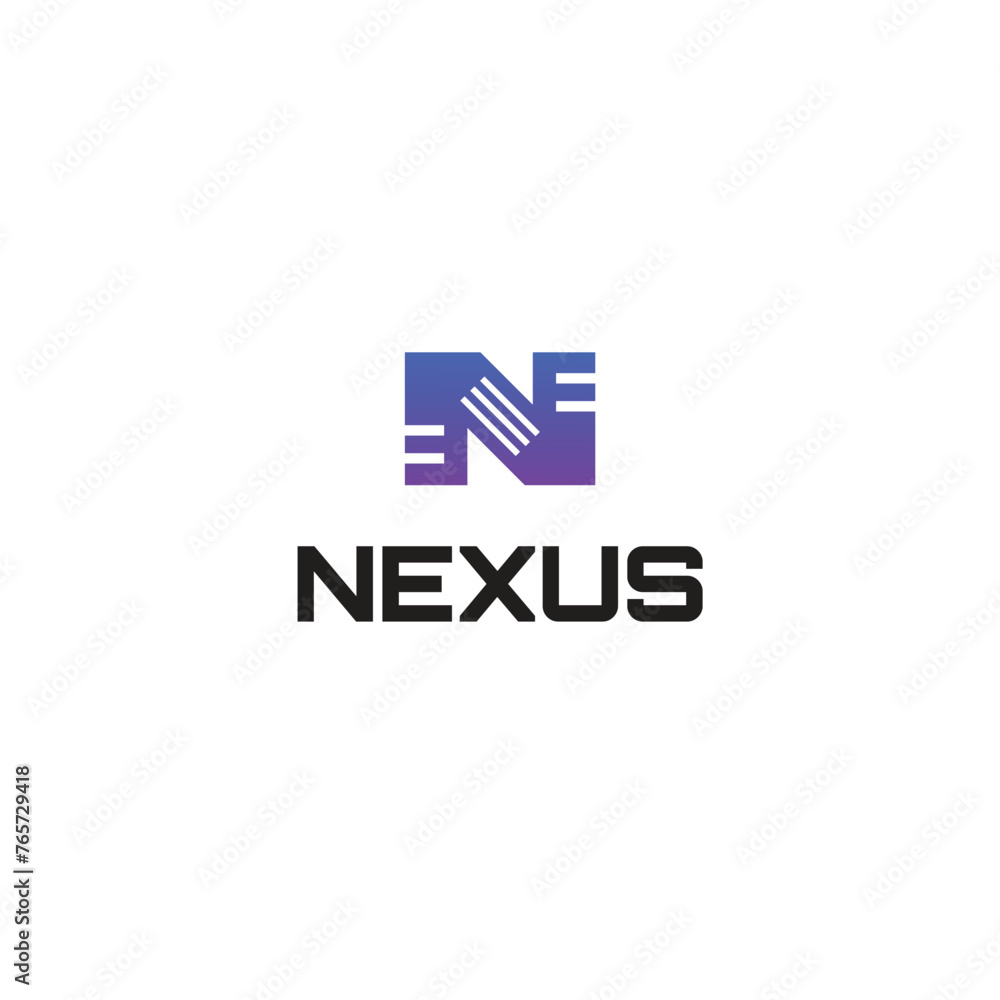 Letter N logo design. Linear creative minimal monogram symbol flat design Letter N logo design. Linear creative minimal monogram symbol flat design