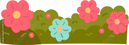 Summer gardening flowers at home nature cute vector illustration