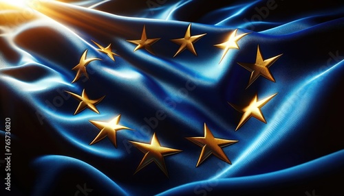 close up of the flag of the European Union photo