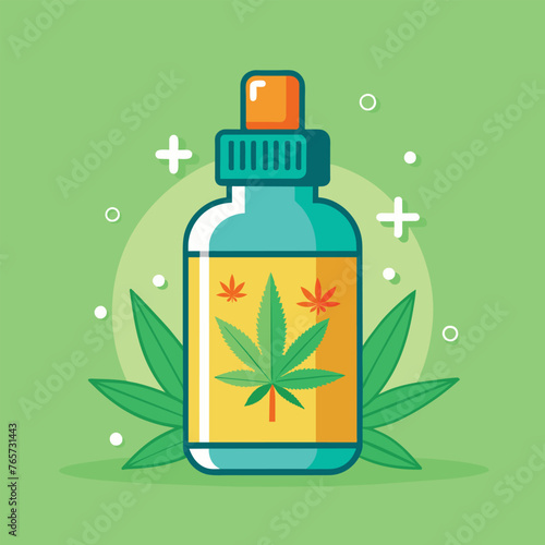 CBD product bottle vector 