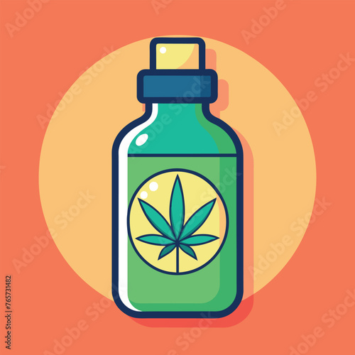 CBD product bottle vector 
