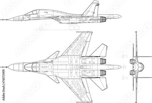 Sukhoi_Su-34-svg vector file.eps