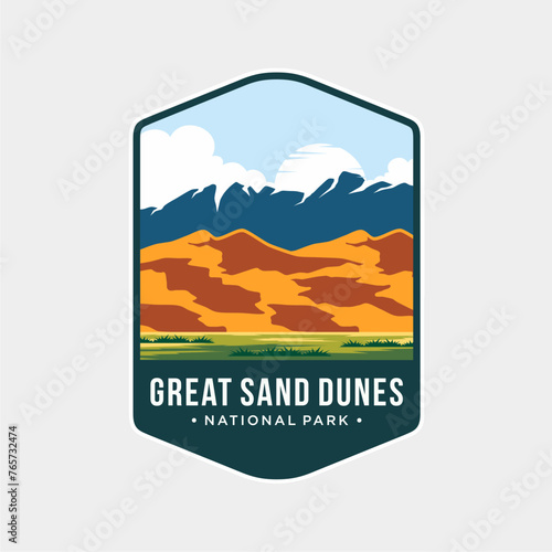 Great Sand Dunes National Park emblem patch logo illustration