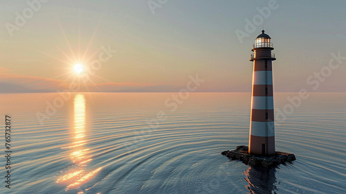 Solitary Lighthouses in Ocean Landscapes