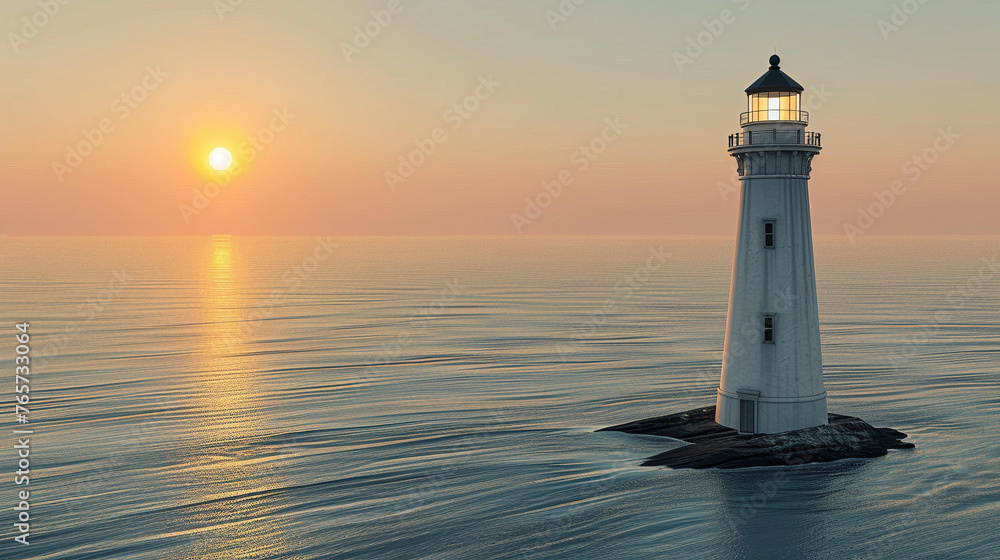 Solitary Lighthouses in Ocean Landscapes