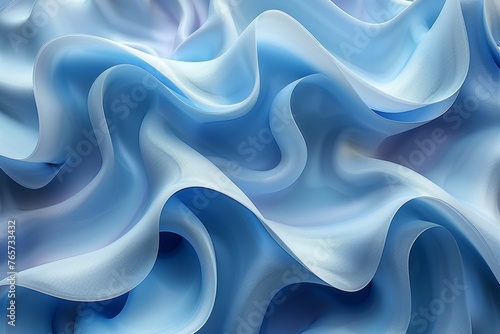 The blue abstract 3D design is set against a colored background © DZMITRY