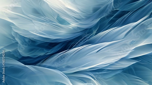 Abstract bird feathers, flowing pattern, airy background