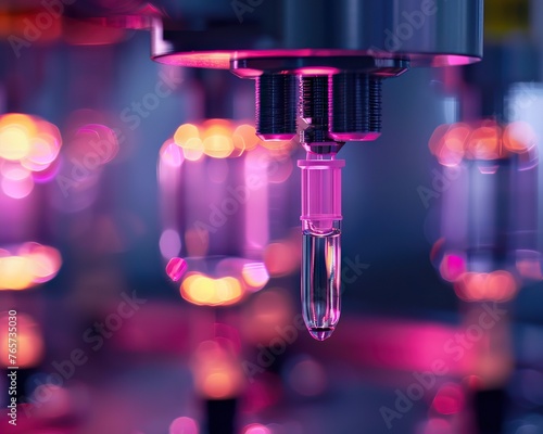 A macro shot of a liquid drug being filled into ampoules showcasing the sterile process in pharmaceutical production