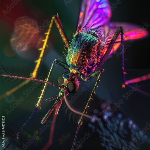 A mosquito up close, iridescence hinting at genetic tweaks © Shutter2U