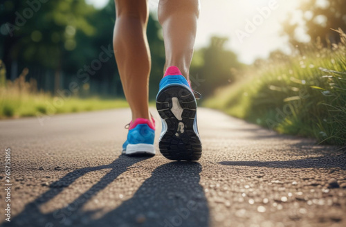 silhouette sports girl running along road sunset, legs close-up, jogging trail, joggers park, runner training, ready marathon, healthy running concept, woman running treadmill. healthy woman running