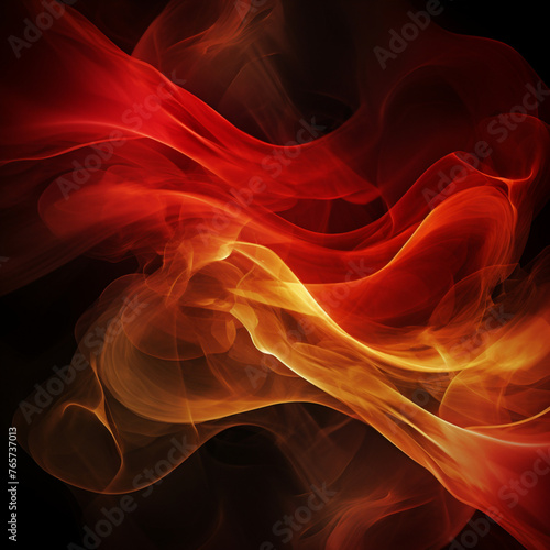abstract background with gold and red smoke