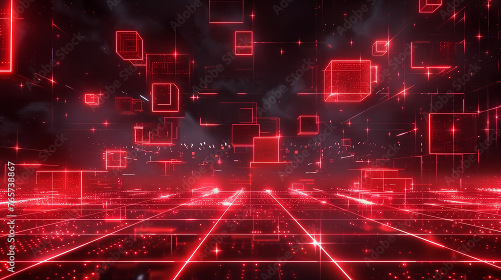 Obraz premium Abstract background in digital format, ideal for depicting a wide range of applications, including network capabilities, technological processes, digital storage, science, education